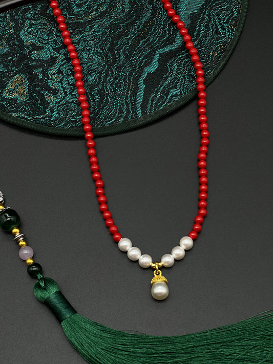 Cinnabar Pearl Necklace