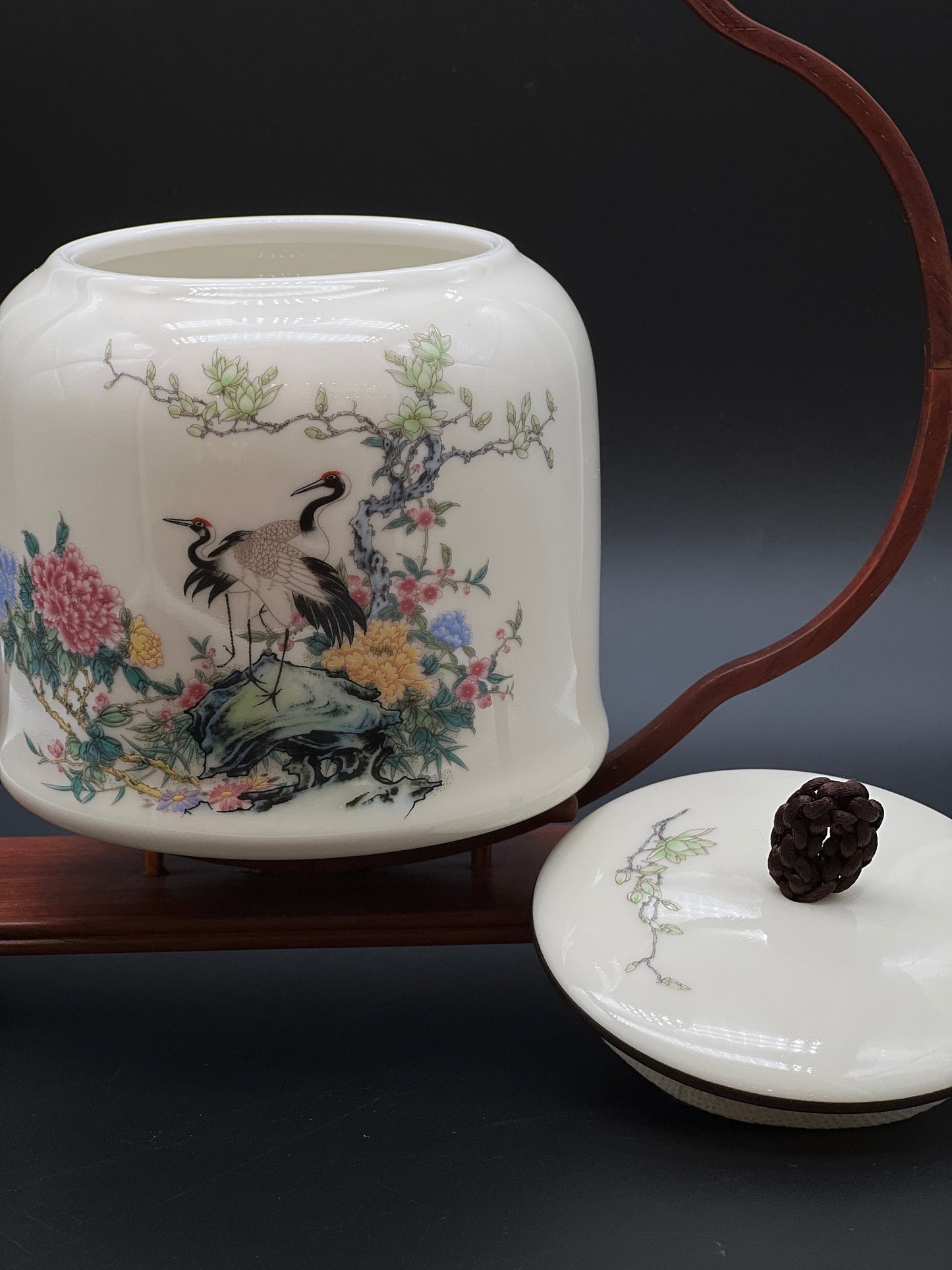 Cranes & Peony Garden Canister