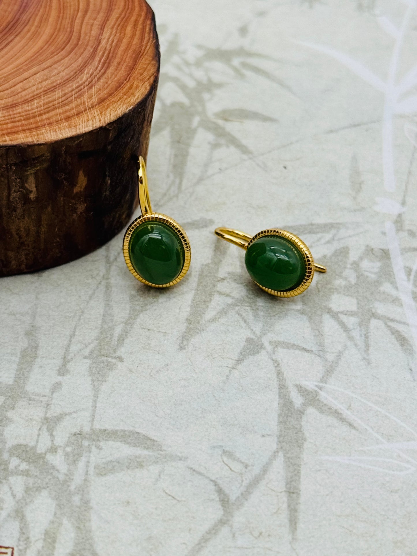 Green Jade Earrings