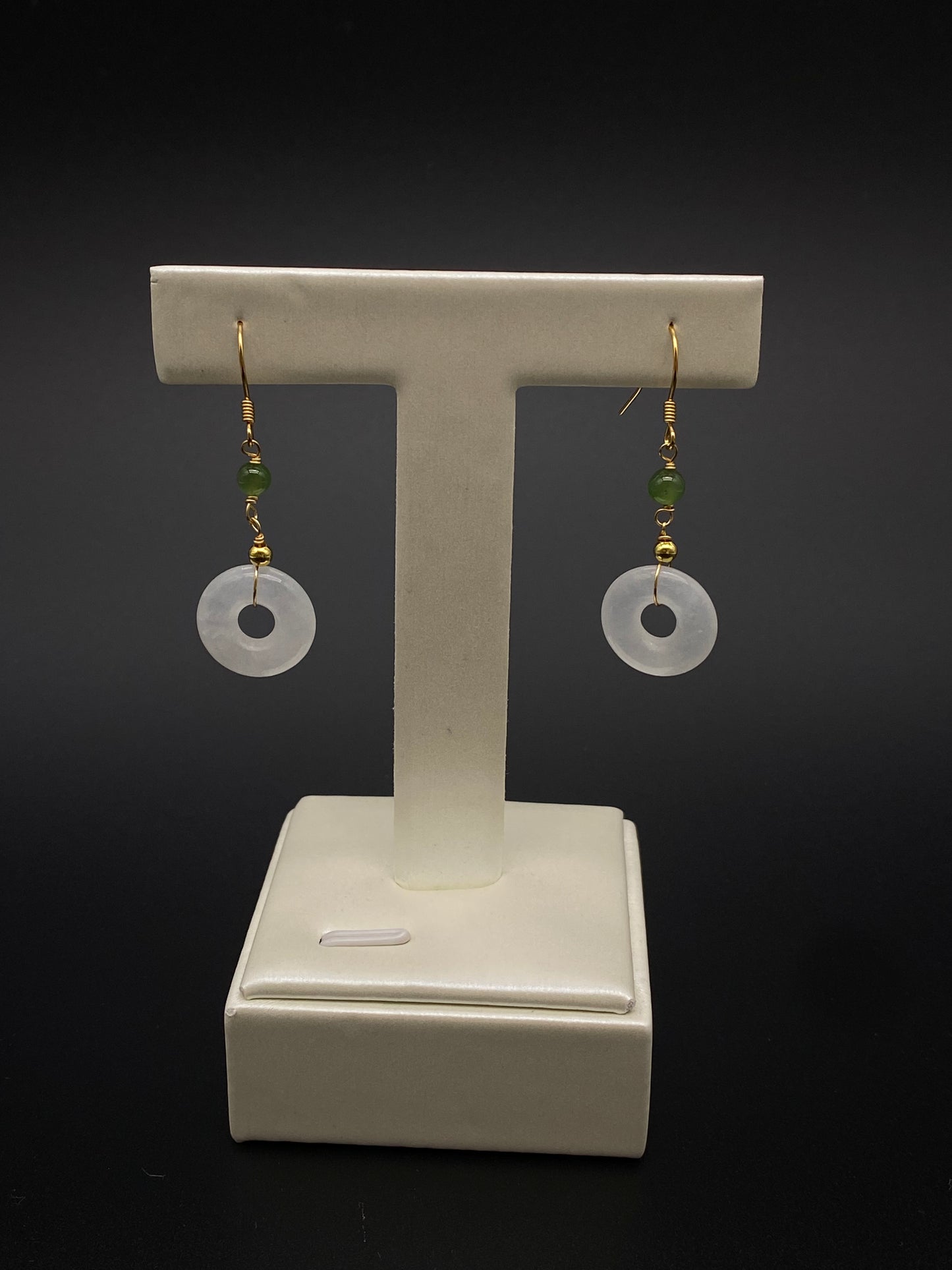 Hetian Jade Donut Earrings
