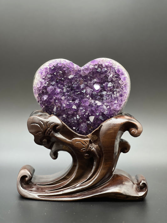 Amethyst Natural Heart Stone