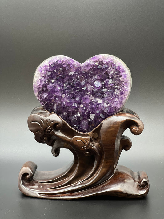 Amethyst Natural Heart Stone