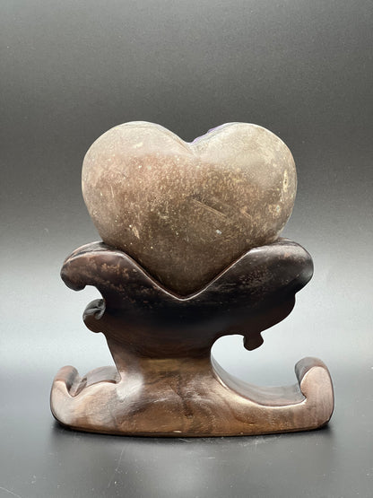 Amethyst Natural Heart Stone