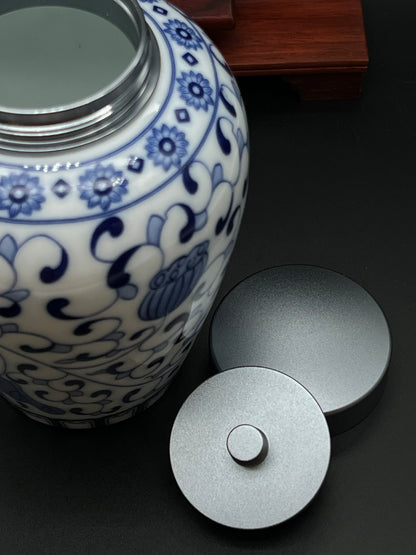 Blue and White Porcelain Canister