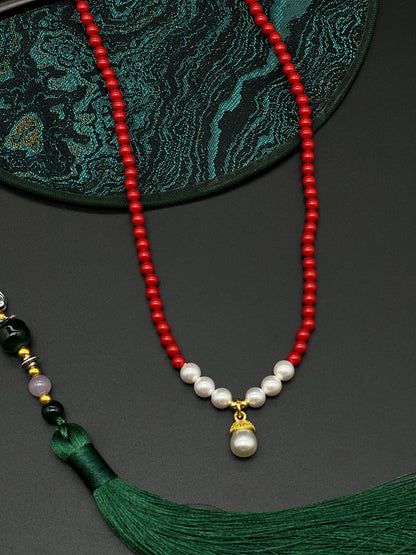 Cinnabar Pearl Necklace