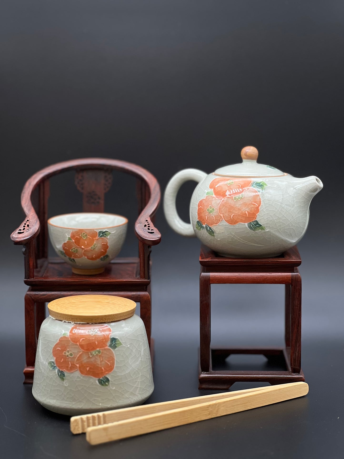Crackle-glaze Tea Set