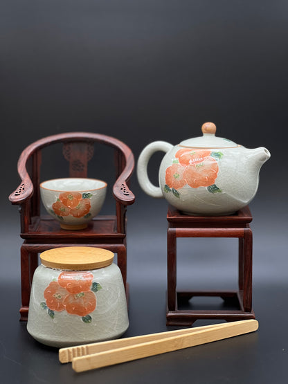 Crackle-glaze Tea Set