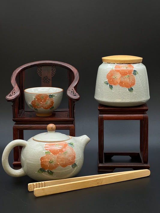 Crackle-glaze Tea Set