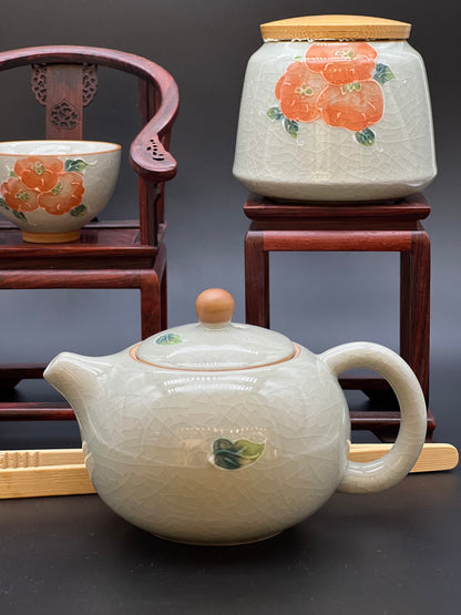 Crackle-glaze Tea Set