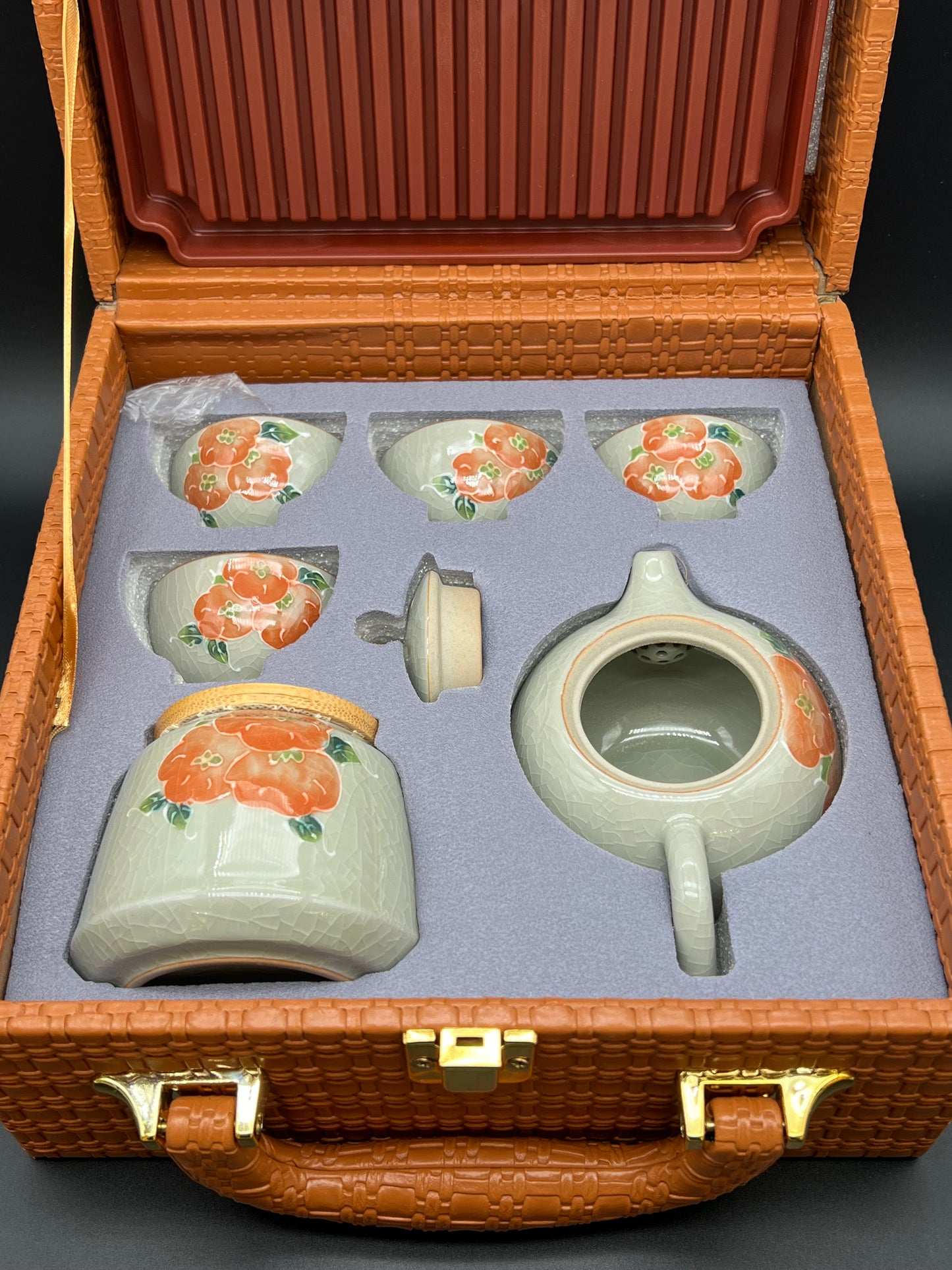Crackle-glaze Tea Set