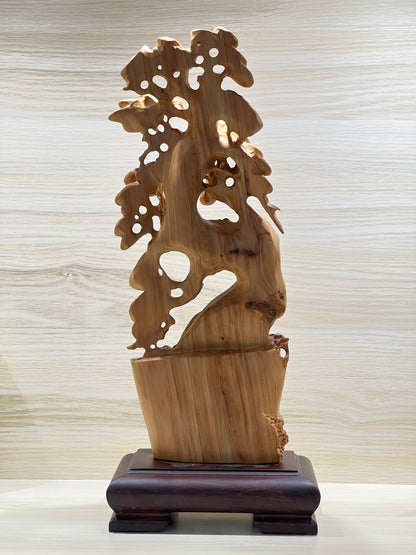 Thuja Wood Money Tree Carving