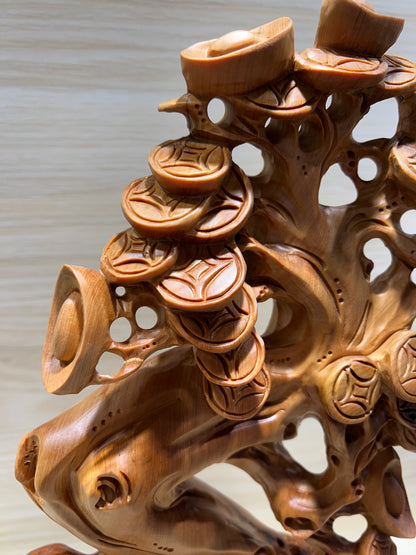 Thuja Wood Money Tree Carving