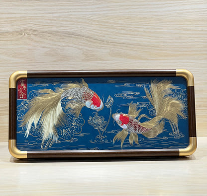 Koi Filigree Inlay Standing Decor