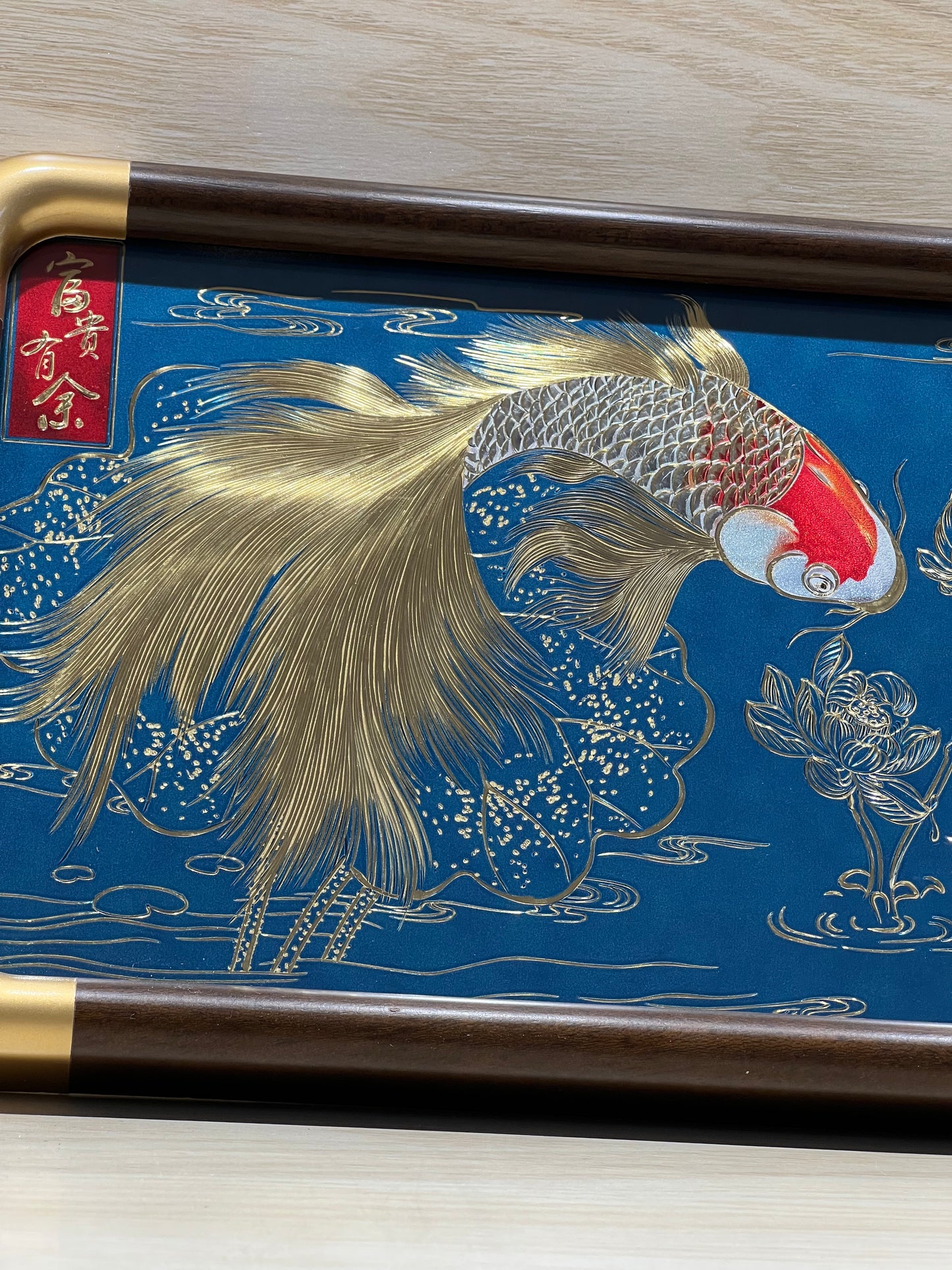 Koi Filigree Inlay Standing Decor
