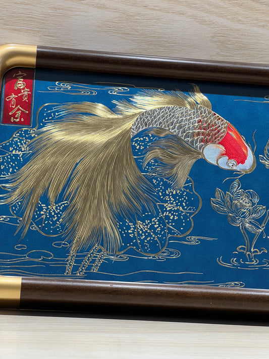 Koi Filigree Inlay Standing Decor