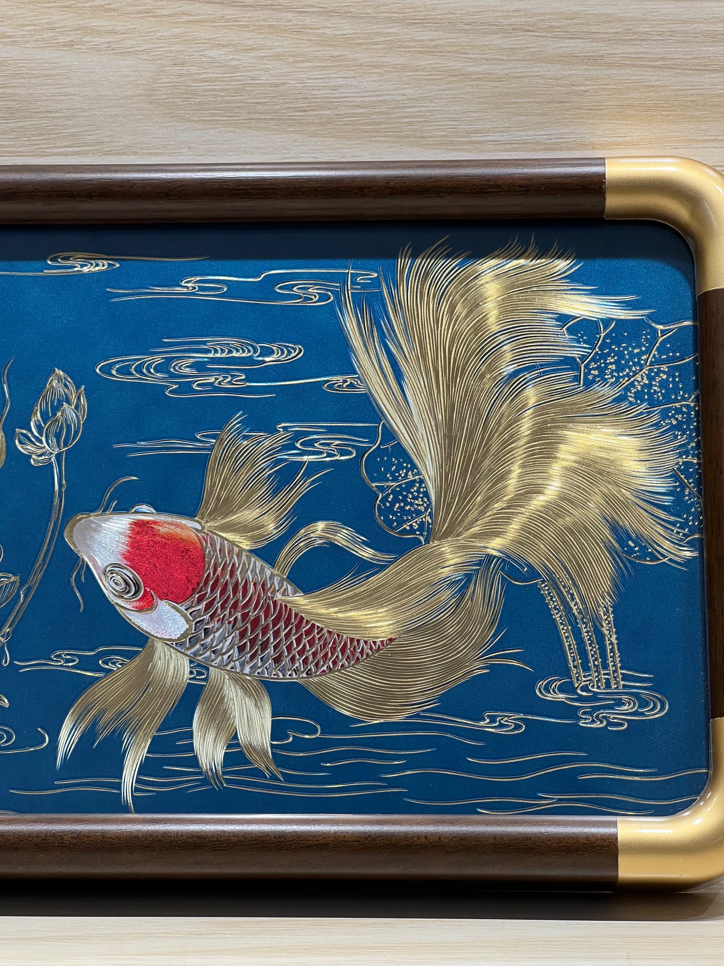 Koi Filigree Inlay Standing Decor