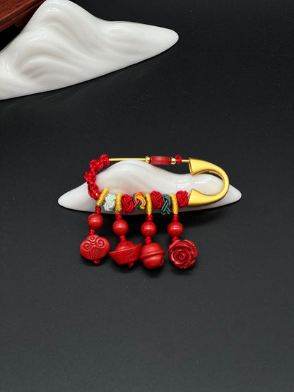 New Year Cinnabar Amulet Pin