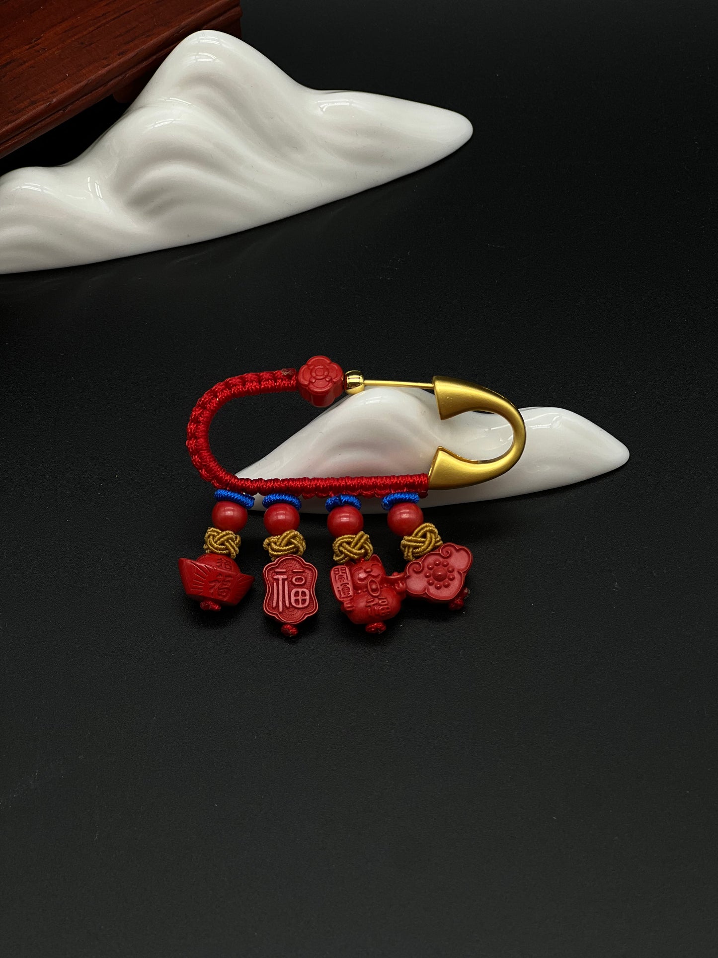 New Year Cinnabar Amulet Pin