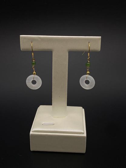 Hetian Jade Donut Earrings