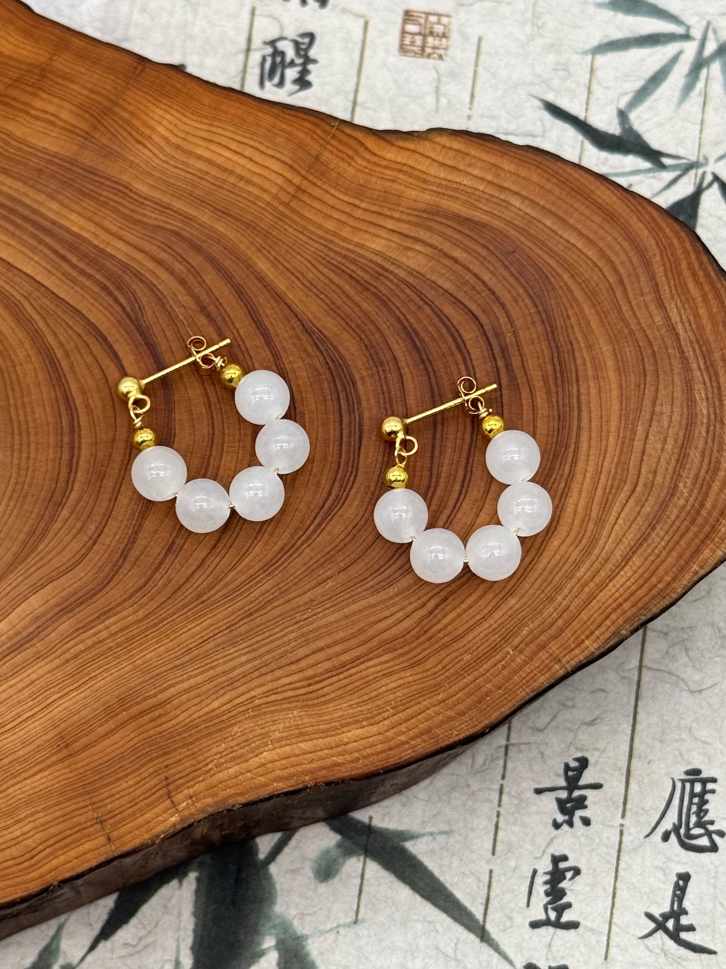 Hetian Jade Hoop Earrings