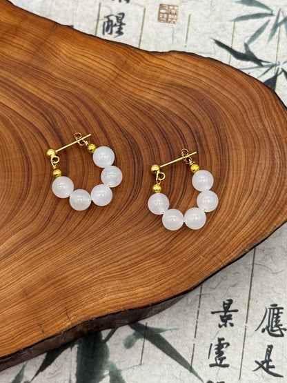 Hetian Jade Hoop Earrings