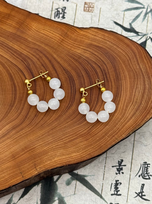 Hetian Jade Hoop Earrings