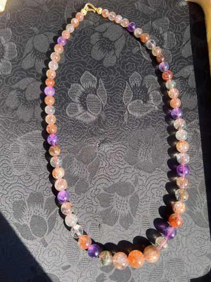 Black Gold Super Seven Gemstone Beads Necklace