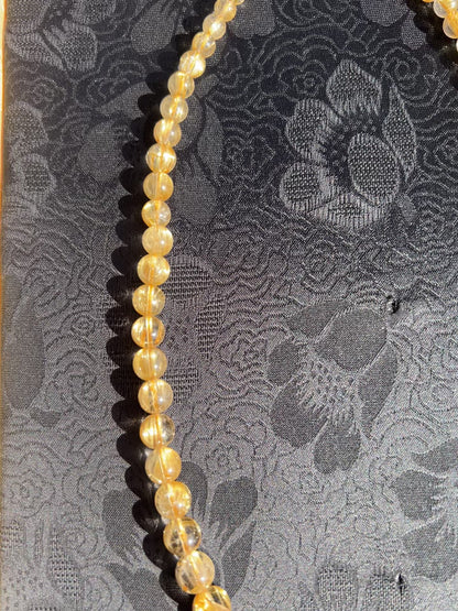 Gold Rutilated Quartz Beads Necklace
